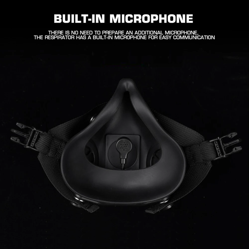 Respirador táctico especial, máscara de media cara, Radio, versión de comunicación móvil para Paintball Militar, Airsoft, caza, CS, Cosplay - imagen 5