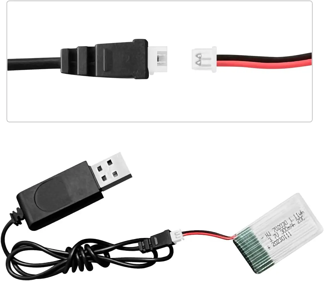 (Conector PH1.25) Batería LiPo recargable de 3,7 V 300 mAh 20C con cargador para RC avión helicóptero Drone todos los modelos y juguetes - imagen 5