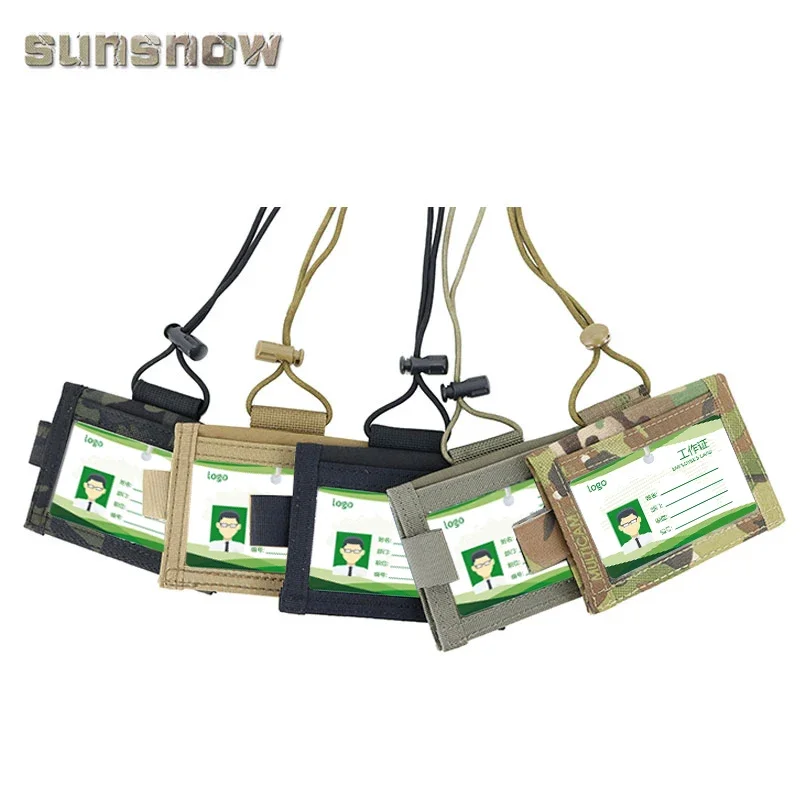 Estuche táctico para tarjetas de identificación, cordón para el cuello y organizador de tarjetas de crédito, monedero de cambio, soporte para billetera de identificación - imagen 3