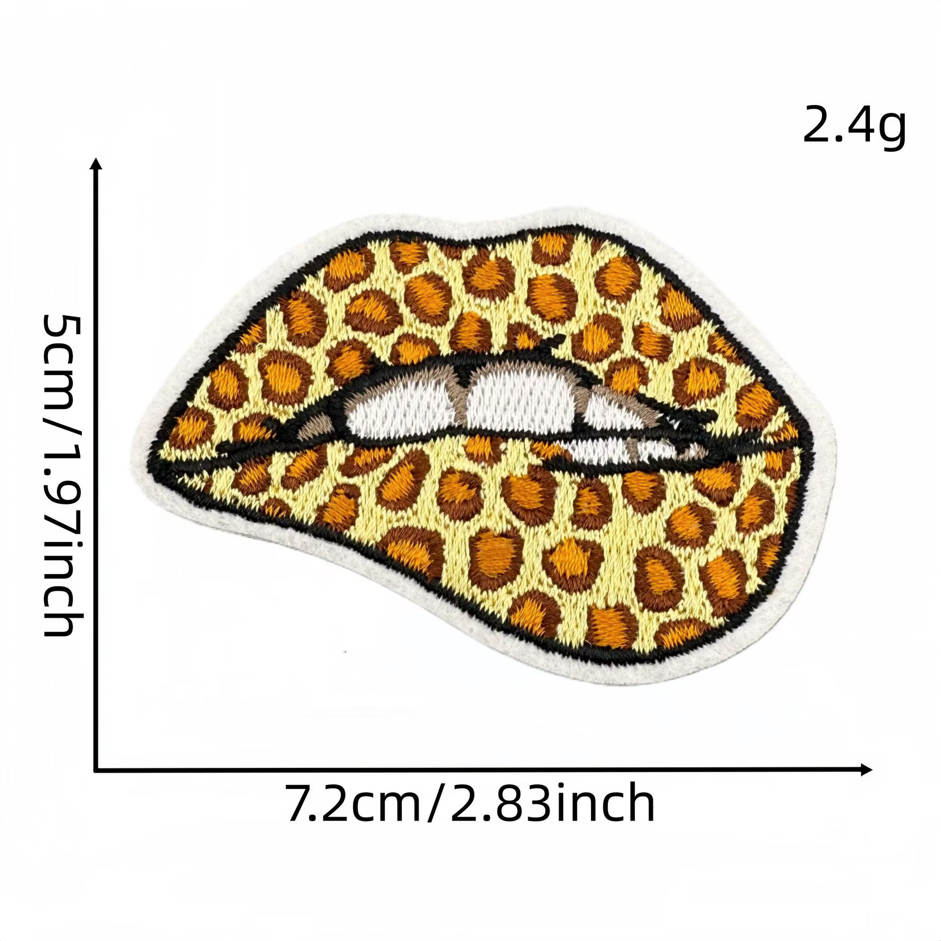Parche termoadhesivo bordado leopardo retro labios y corazón - imagen 5