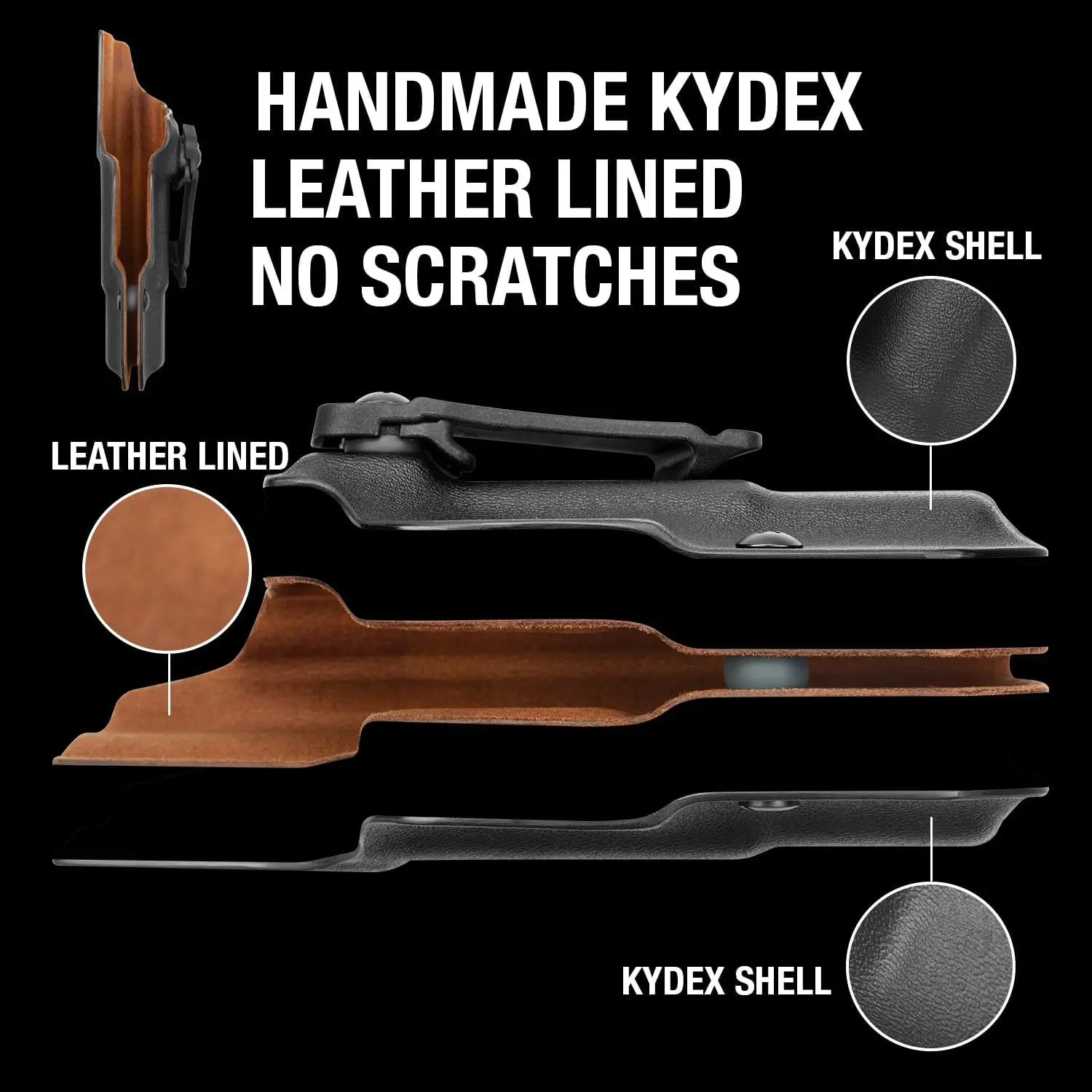 Sólo para Glock 43/ 43X, funda Kydex IWB, funda de transporte oculta con cinturilla interior, G43/ G43X, Adj. Cant y retención, mano derecha - imagen 3