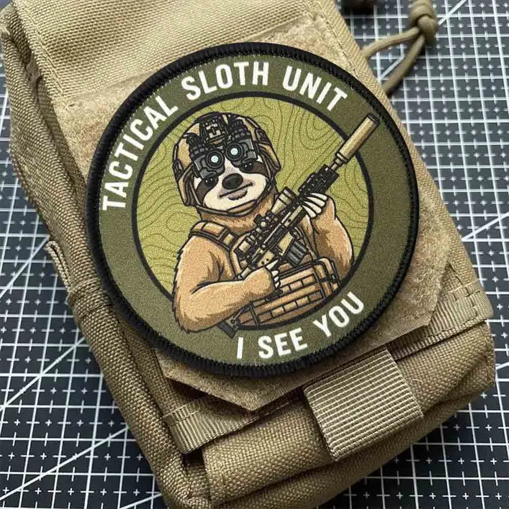 Parche velcro perezoso meme introvertido airsoft, alta resolución - imagen 2