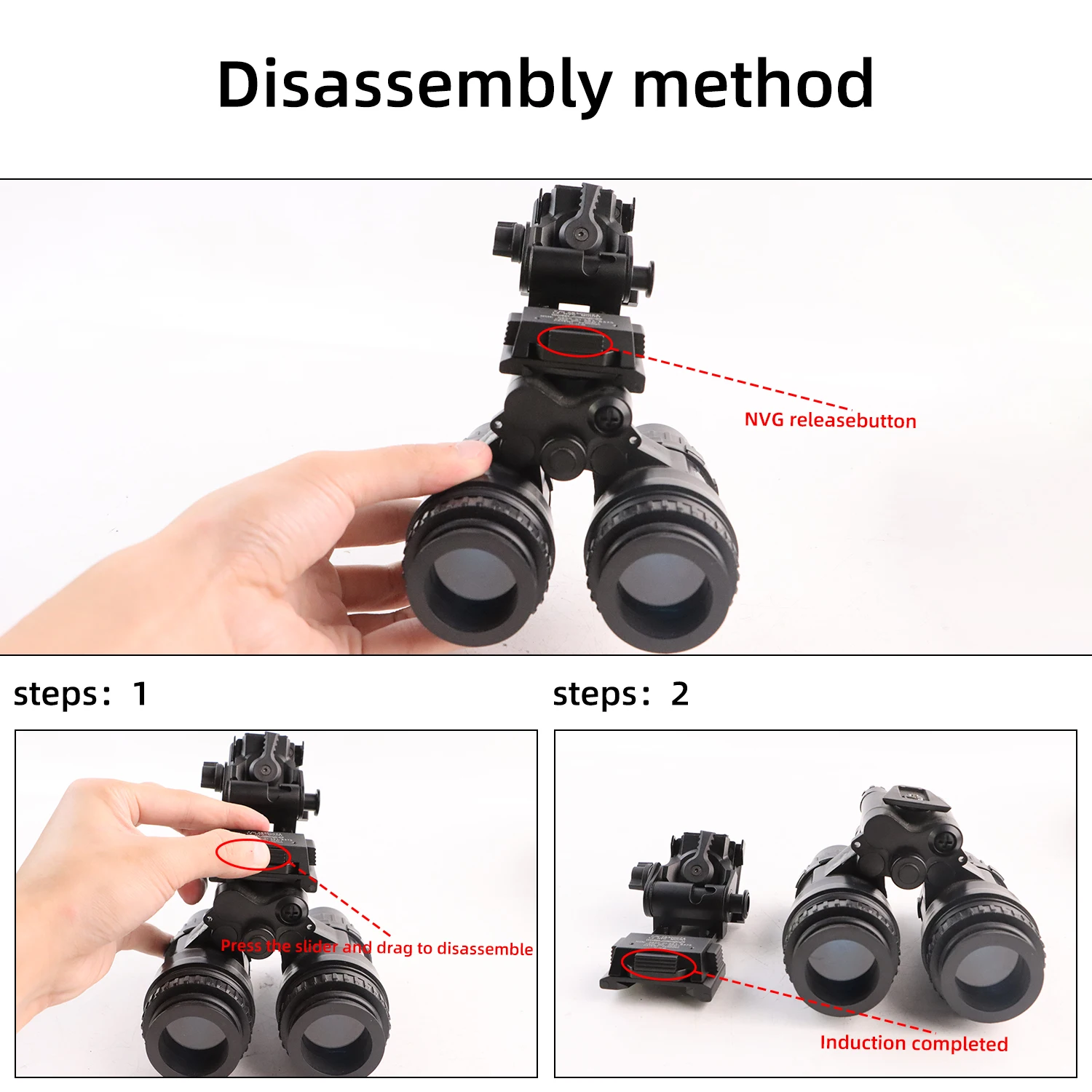 BOOIU casco táctico soporte de visión nocturna para L4G24 PVS15/18 soporte de gafas de Metal NVG soporte para casco accesorios de combate - imagen 5