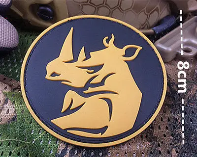 RHINO SNIPER HUNTER TACTICAL ARMY AIRSOFT 3D PVC parches de goma, ISAF ARMY MILSPEC SWAT BADGE - imagen 2