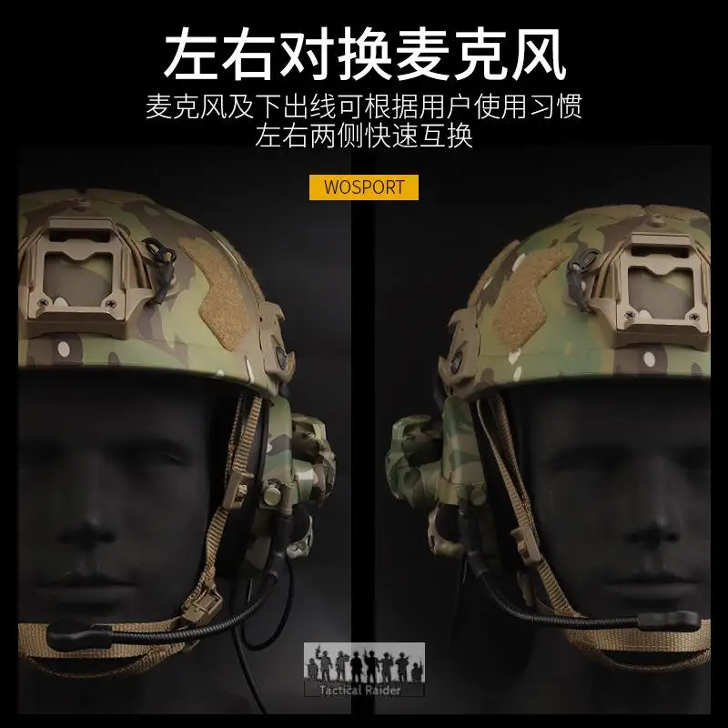 Casco táctico Camo C5, protección electrónica para camioneta, auricular colgante plegable - imagen 5