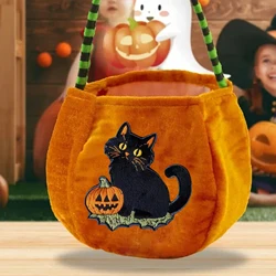 Parche bordado táctico de gato calabaza de Halloween, parche de gancho y bucle de gatos divertidos, insignia de moral, brazalete del ejército militar, pegatinas para mochila