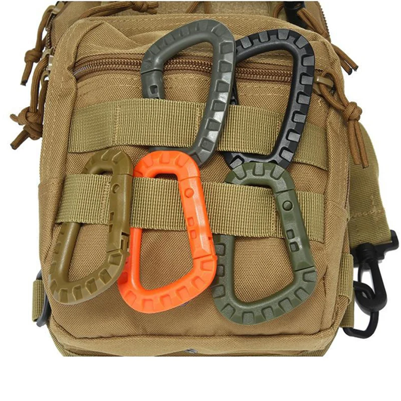 Cincha de bloqueo de 5 piezas, hebilla de cierre rápido, mosquetón de grillete, Clip para mochila de montaña, Molle, Campamento, escalada al aire libre - imagen 5