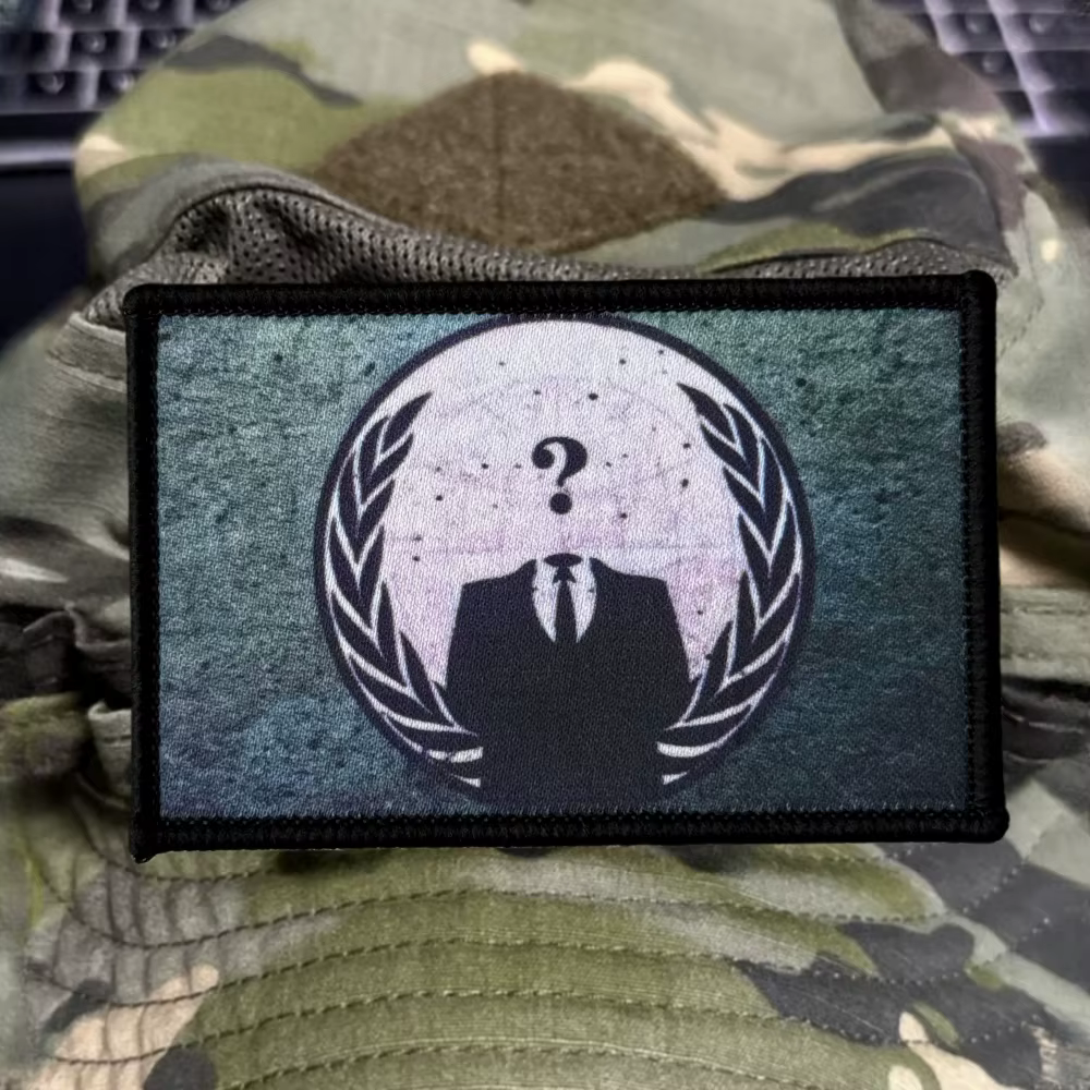 Parche táctico moral hacker anónimo con gancho y bucle para MOLLE - imagen 4