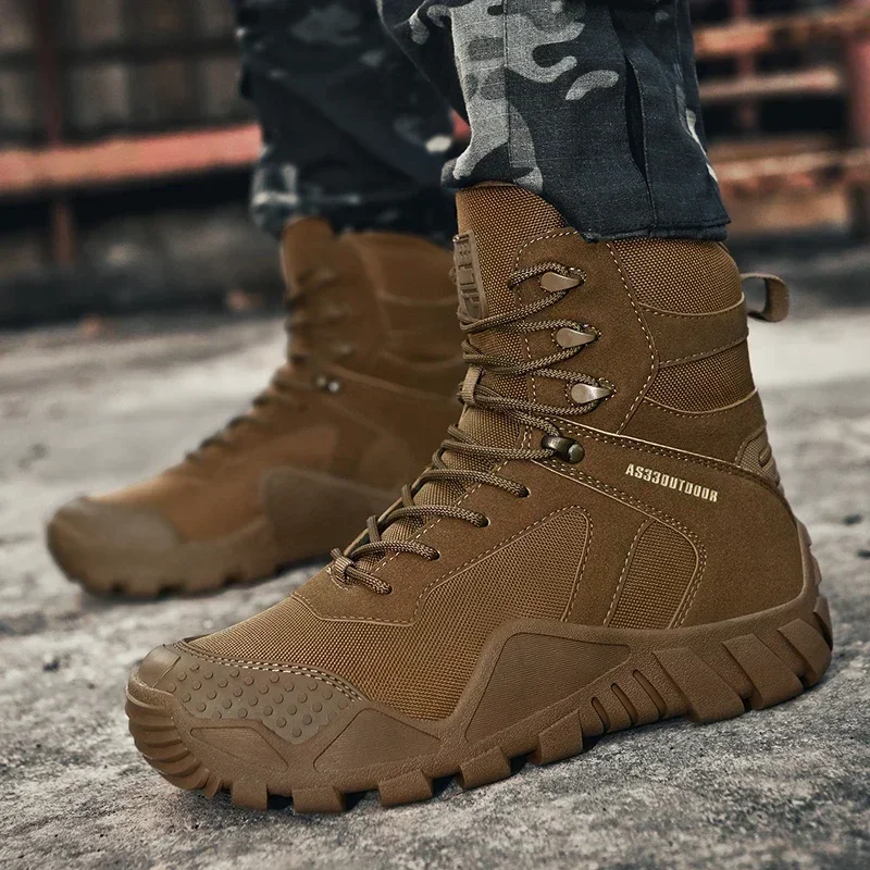 Botas de combate para hombre, botas tácticas, zapatos de camuflaje para hombre, zapatos de trabajo al aire libre, botas de moto del desierto de la fuerza especial, zapatos tobilleros para hombre - imagen 4