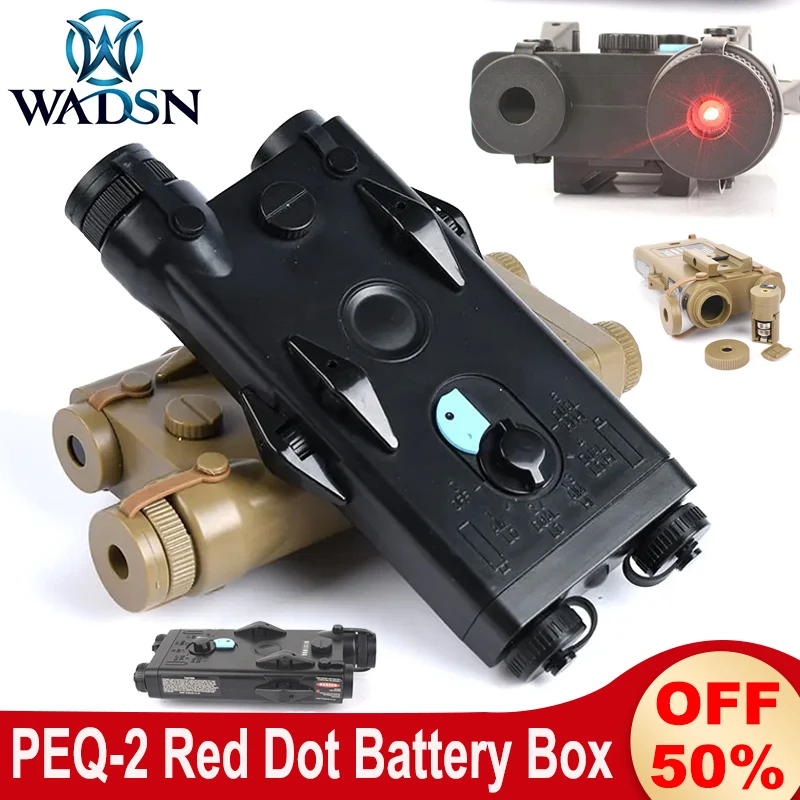 WADSN PEQ2 Punto Rojo Láser Nylon AN Peq Sight Indicador PEQ15 Caja de Pilas Dummy Táctico Caza Arma Scout Light para Juego de Guerra CS