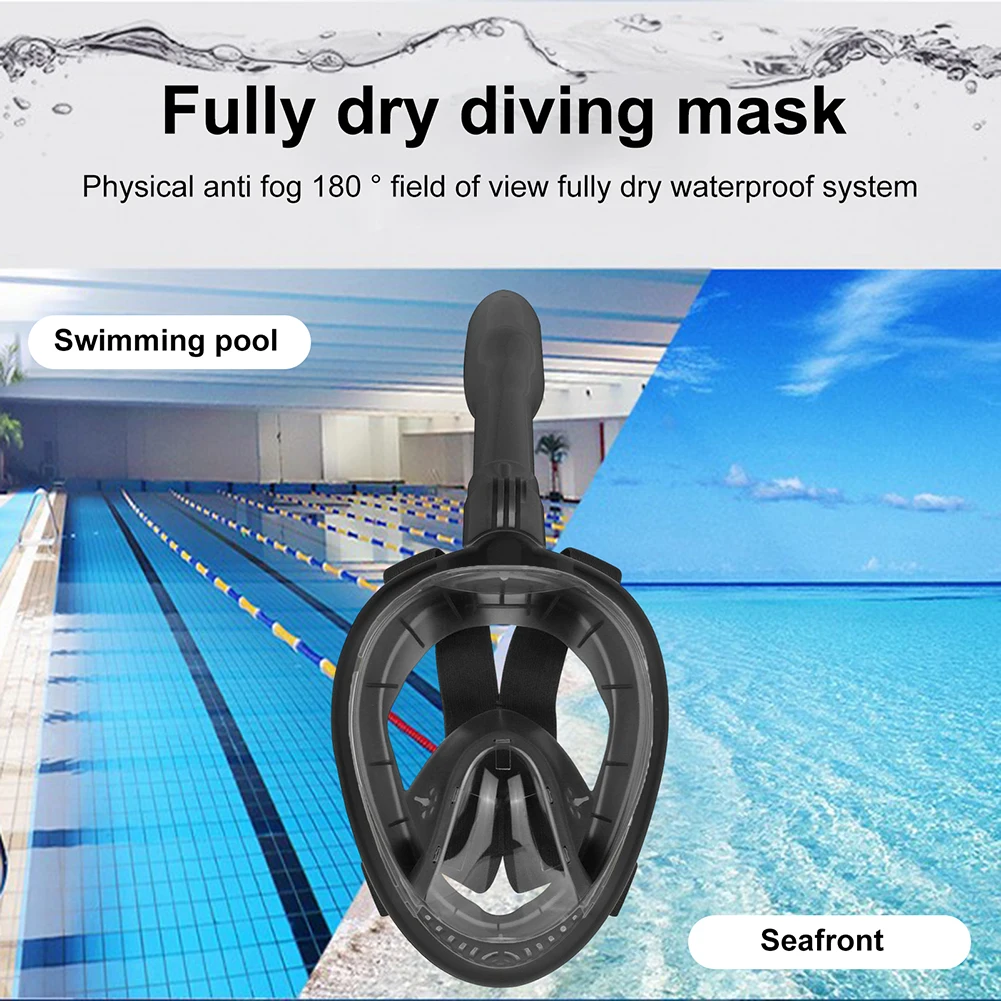 Máscara de snorkel profesional de cara completa: diseño superior seco, antivaho, antifugas, buceo y snorkel adecuada para adultos y niños - imagen 4