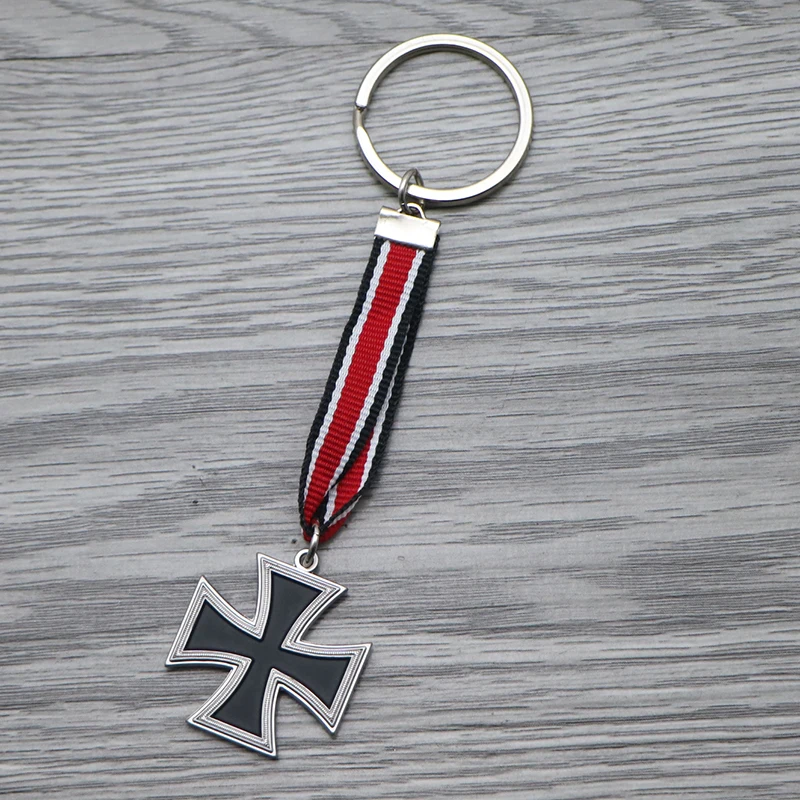 Réplica de la cruz de hierro de prusia y llavero con medalla de Merit Marx negra y azul - Colgante cultural histórico vintage - imagen 5
