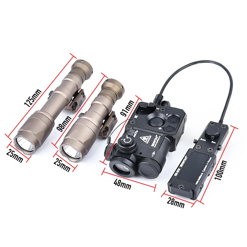 Zenitco táctico Perst 4, puntero de punto rojo y verde, mira IR, láser Surefi M300 M600, luz de arma Airsoft para riel AR15 AK47 AK - imagen 3