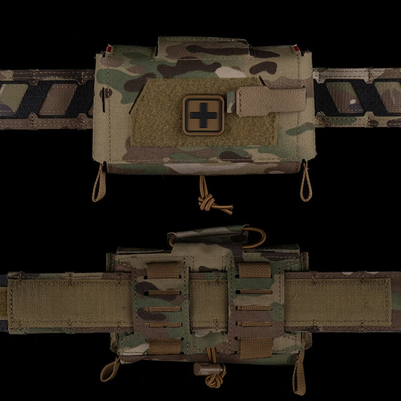 Bolsa compacta para traumatismos estilo camuflaje, bolsa táctica de primeros auxilios médicos de despliegue rápido, equipo de supervivencia para patrulla y acampada para caza al aire libre