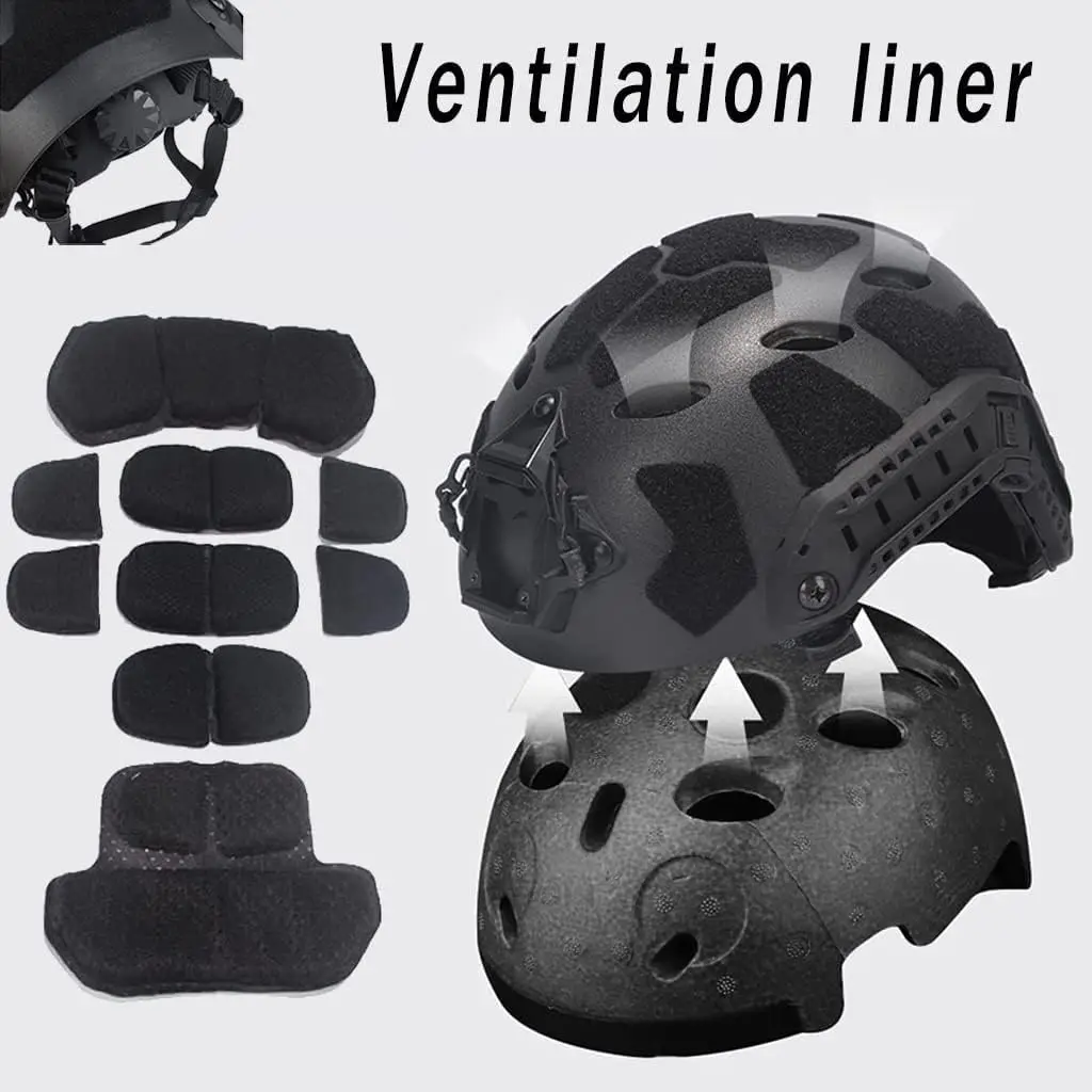 Casco Airsoft con máscara táctica y gafas, conjunto de casco rápido ajustable para exteriores, equipo de juego de Paintball de tiro para BB Sport CQB - imagen 5