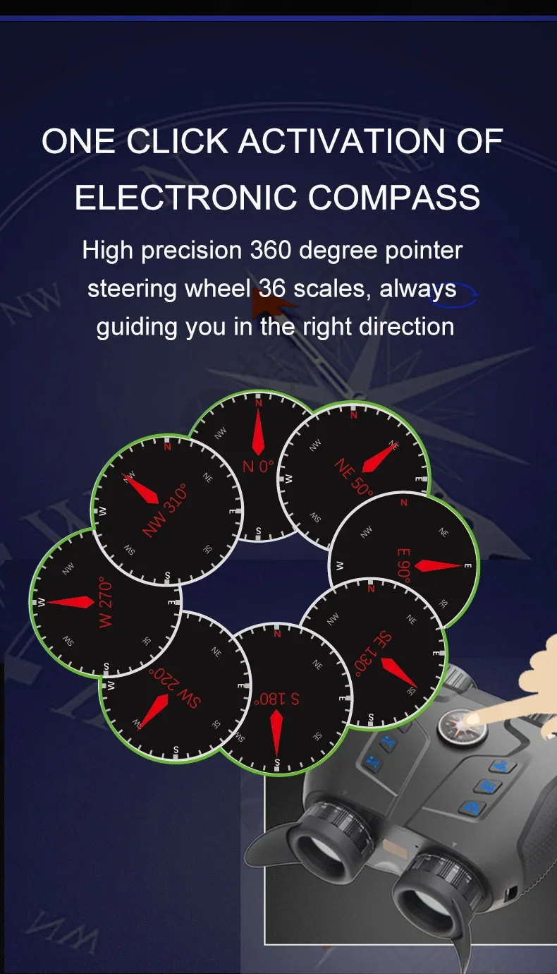 VRNV331 ojo desnudo 3D VR Binocular 4K 700m dispositivo de visión nocturna 5000mAh batería 6X Zoom Digital brújula gafas para caza - imagen 4