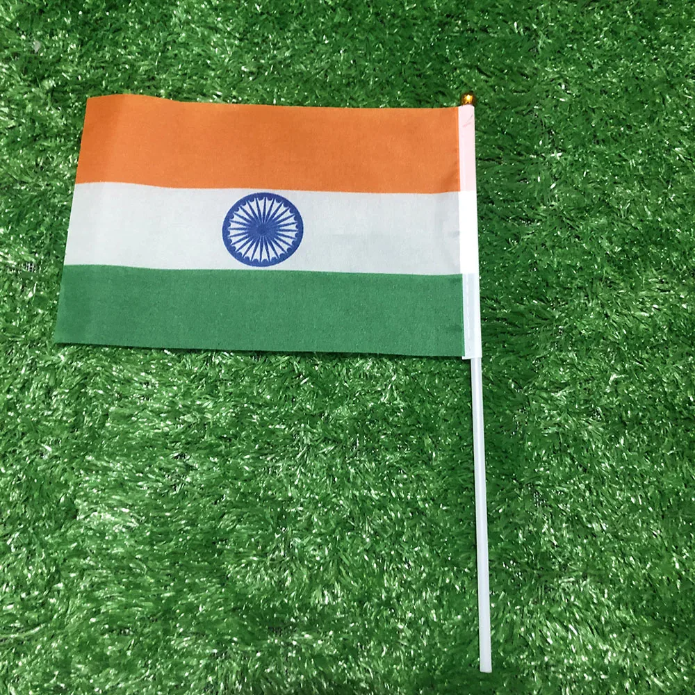 SKY Bandera India Poliéster 14x21cm Doble Cara Poste Plástico - imagen 4