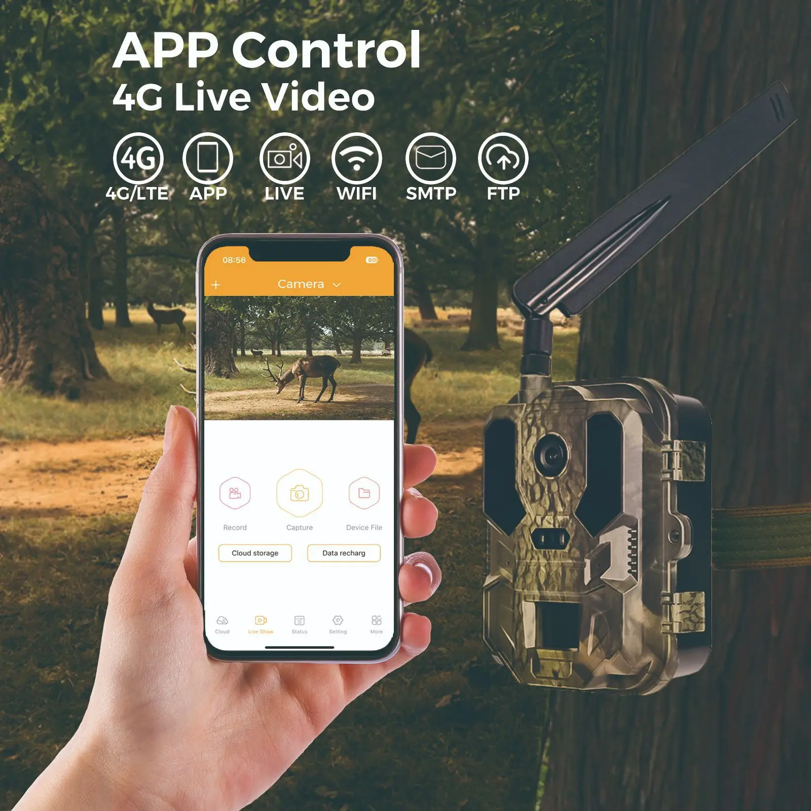 HC-960 Cámara de rastreo Ultra-Li 4K 120MP, 4G LTE, cámara de vida silvestre impermeable IP66 con visión nocturna para monitoreo de seguridad al aire libre - imagen 3