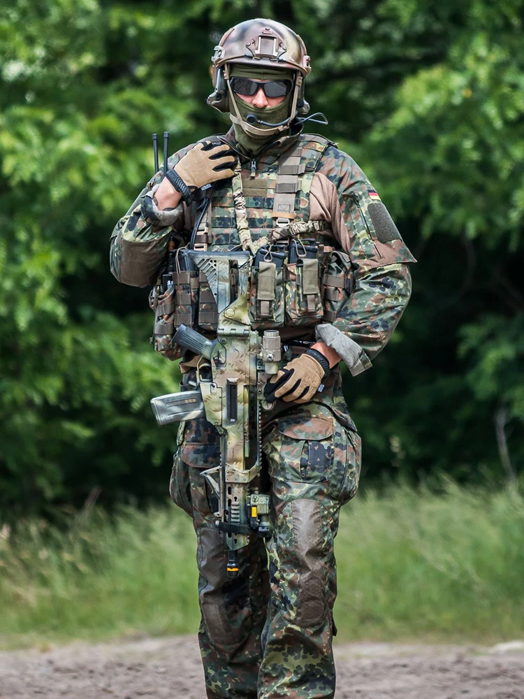 Alemania Ksk escuadrón táctico De Spot camuflaje ropa De rana G3 Tops chaqueta al aire libre tamaño grande suelta - imagen 2