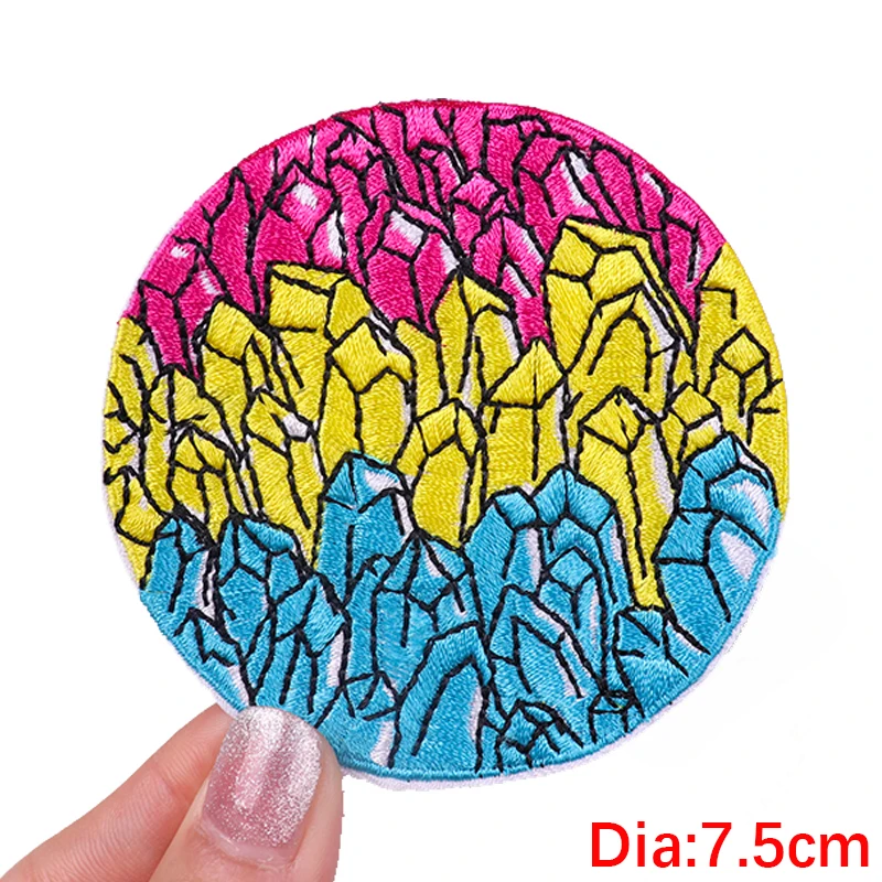 Parche bordado de dibujos animados, parches de flores de setas para ropa, parches termoadhesivos para ropa, pegatina de animales, insignia de letras Punk - imagen 4