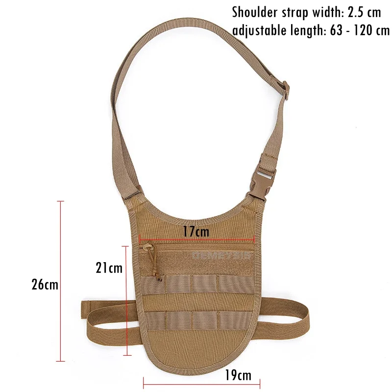 Bolso de hombro táctico Molle tiro caza senderismo axilas bolsas de eslinga ocultas hombres al aire libre antirrobo bolso cruzado paquetes - imagen 2