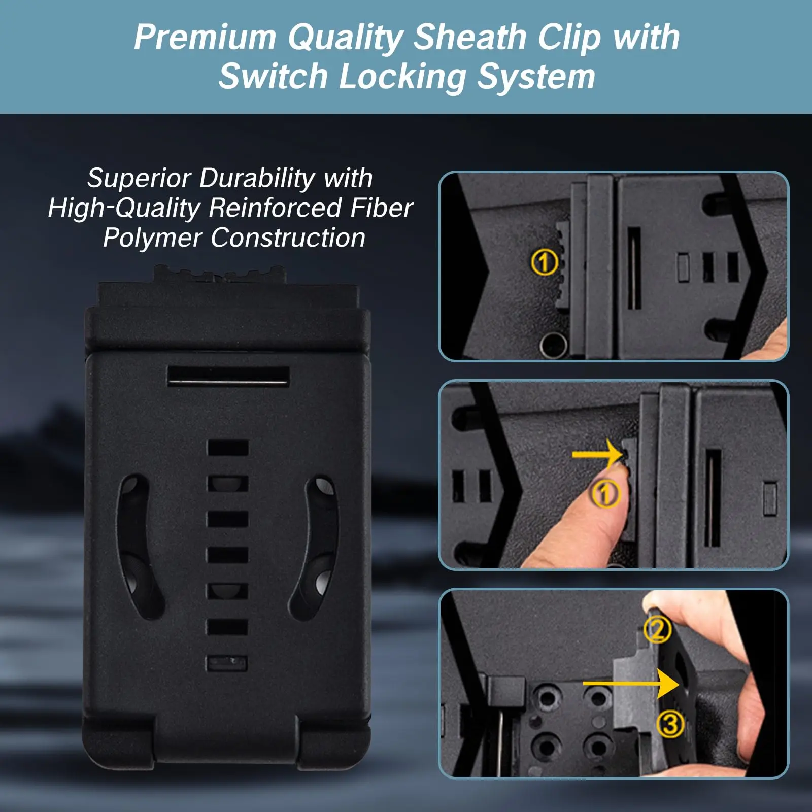 Clip para cinturón multifunción, accesorios para cuchillos, funda para pistola de caza, Clip para cinturón, adaptador de cuchillo para pistola de caza, polímero para exteriores - imagen 5