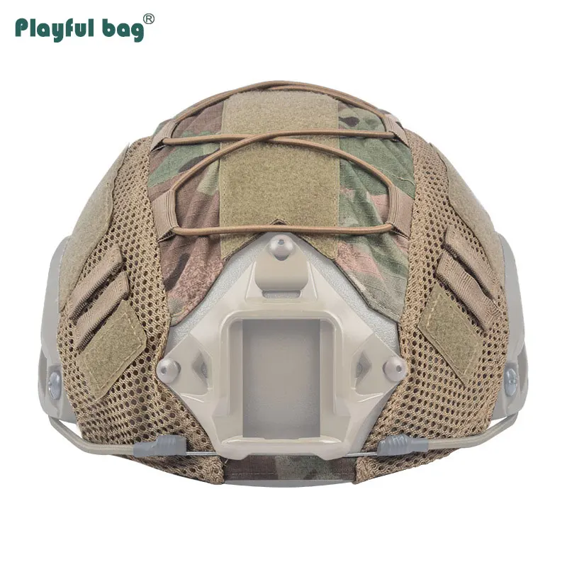 Ropa de camuflaje táctico para casco rápido Airsoft Paintball, cubierta de casco para ciclismo al aire libre, accesorios de caza, AQB160 - imagen 5