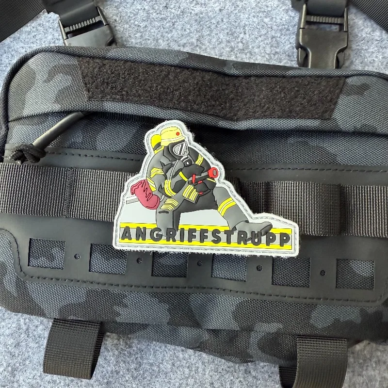 Feuerwehr Angriffstrupp Parche de goma de PVC insignia de moral táctica Parche militar con gancho y bucle para mochilas, chaquetas, ropa - imagen 5