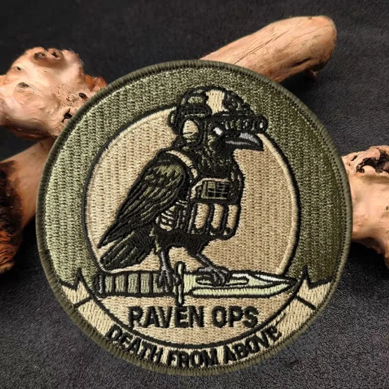Parche táctico bordado Death From Above Raven Ops con velcro - imagen 4