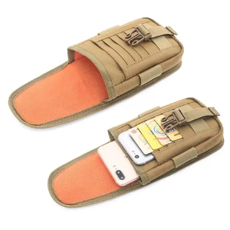 Bolsa para teléfono Molle de doble capa, funda para teléfono móvil, soporte para deportes al aire libre, senderismo, Camping, caza, herramienta EDC, riñonera - imagen 4