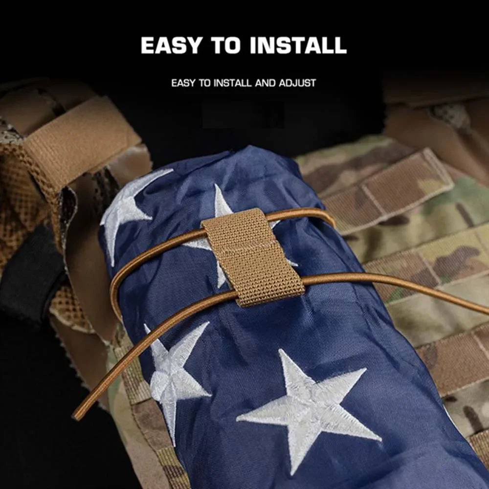 Kit de cordón táctico para deportes al aire libre, bandas de retención, accesorio de fijación seguro, correa impactante ajustable, tira de chaleco MOLLE - imagen 5