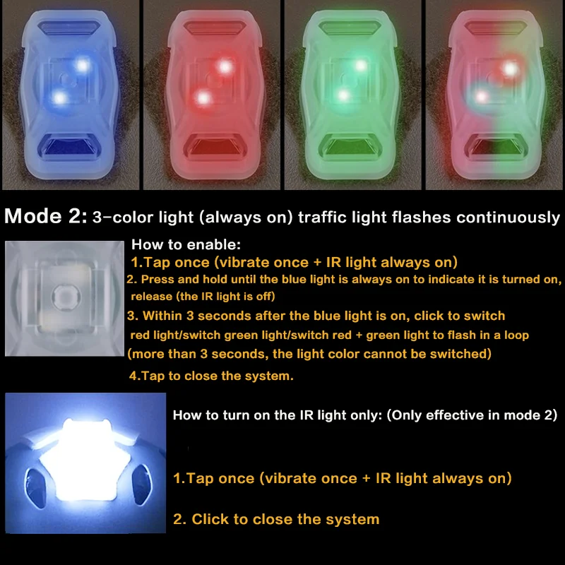 Luz con logotipo IR para casco de pistola de aire, luz estroboscópica para casco de adiestramiento de supervivencia al aire libre, luz de señal LED para motociclismo - imagen 4