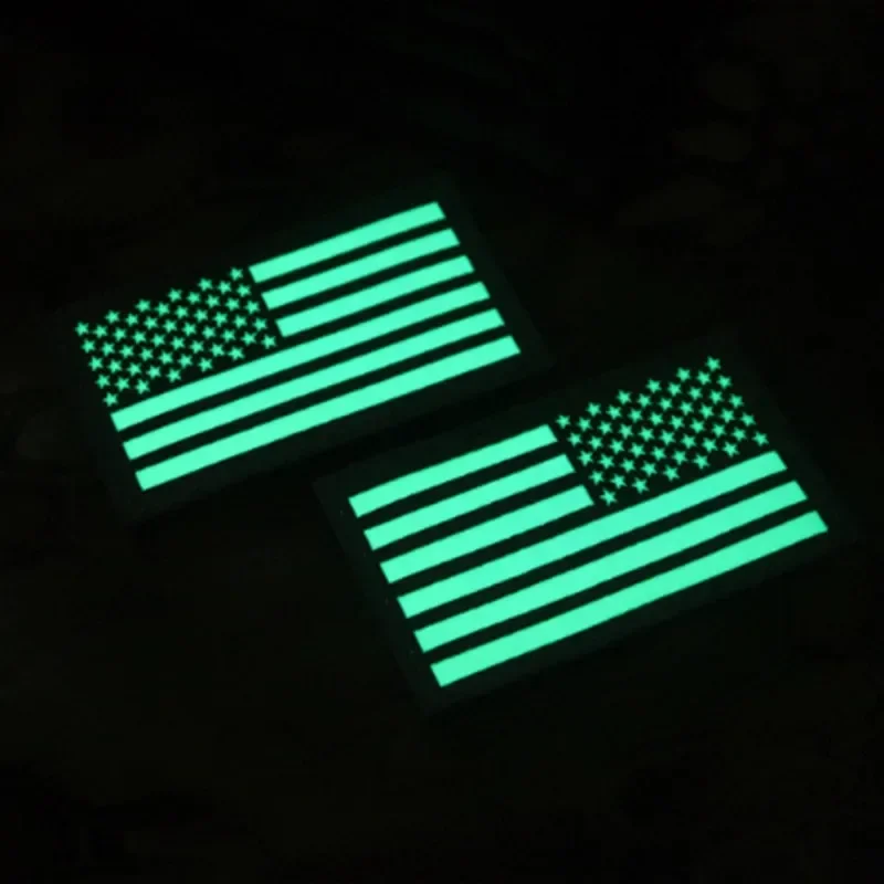 Parche bandera EE.UU. reflectante infrarrojo línea azul – Táctico - imagen 2