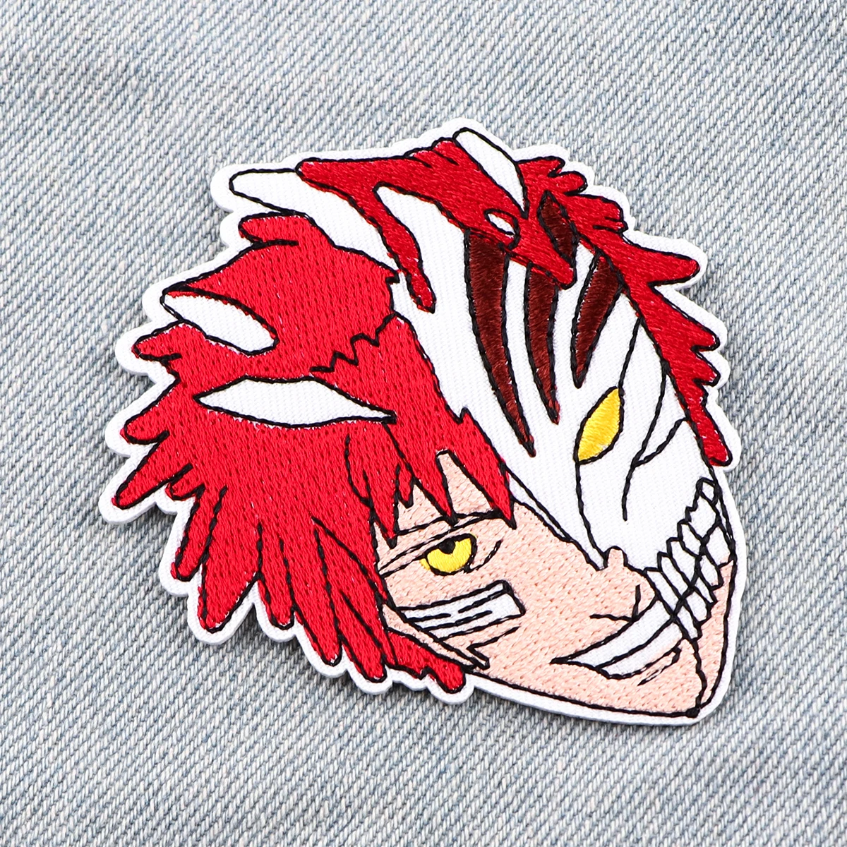 Parche fresco de máscara de Anime, parches de dibujos animados para planchar en la ropa, apliques bordados japoneses DIY, pegatinas de planchado DIY, insignia - imagen 3