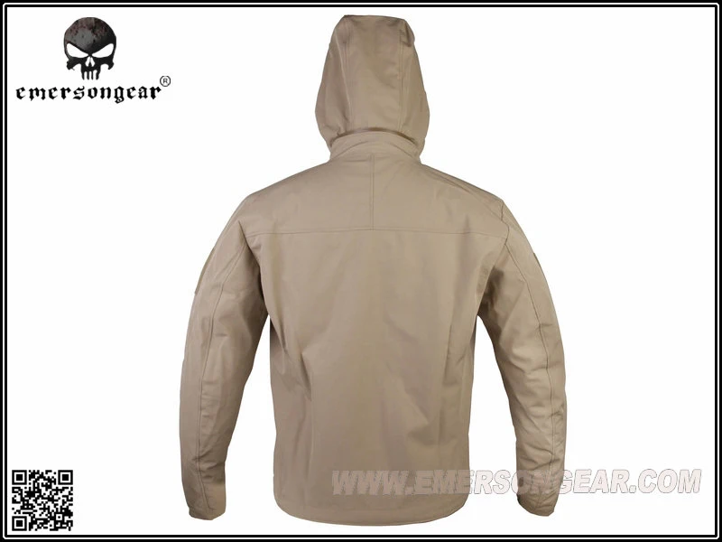 Emersongear-Chaqueta de concha suave táctica ligera para exteriores, chaqueta con capucha, transpiración transpirable, Dark Earth EM6873D - imagen 3