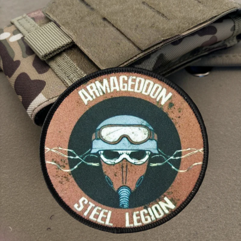 Parche de Impresión de la Legión de Acero de Armagedón, Parche Táctico con Gancho y Bucle, Insignia de Moral, Pegatinas para Mochila, Parches para Ropa - imagen 4