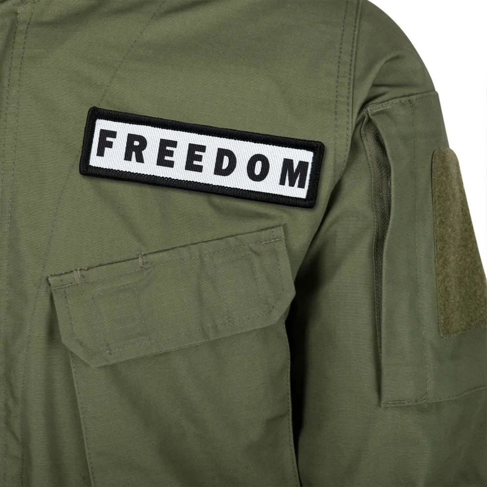 Parche patriótico "FREEDOM", insignia de moral táctica, gancho y bucle divertido, mochila militar, pegatina para ropa, brazalete - imagen 3