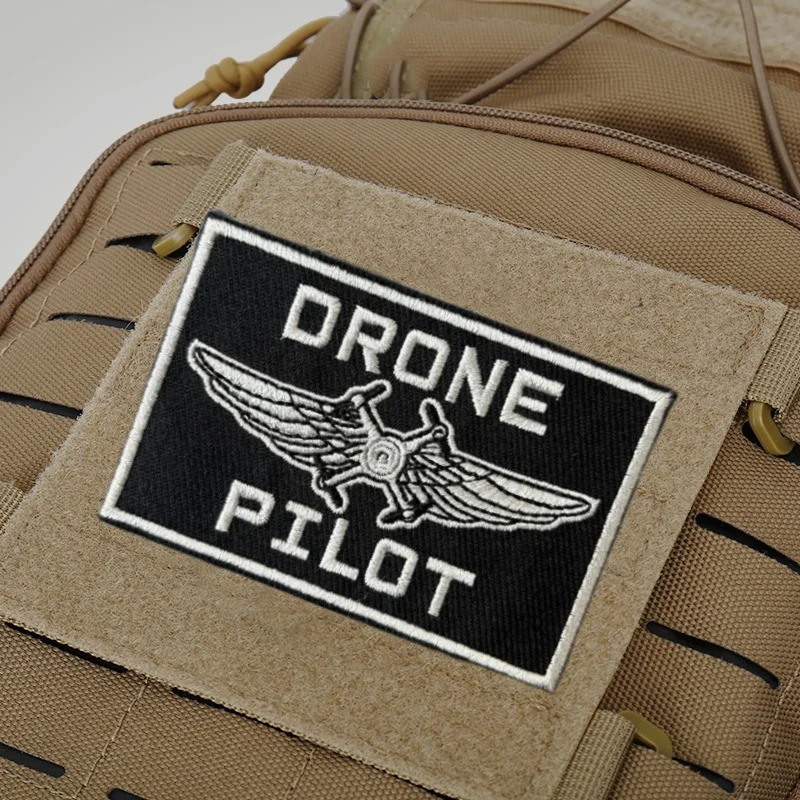 Parche bordado DRONE PILOT para ropa, insignia de moral, gancho, parches militares tácticos, pegatinas para mochila - imagen 3