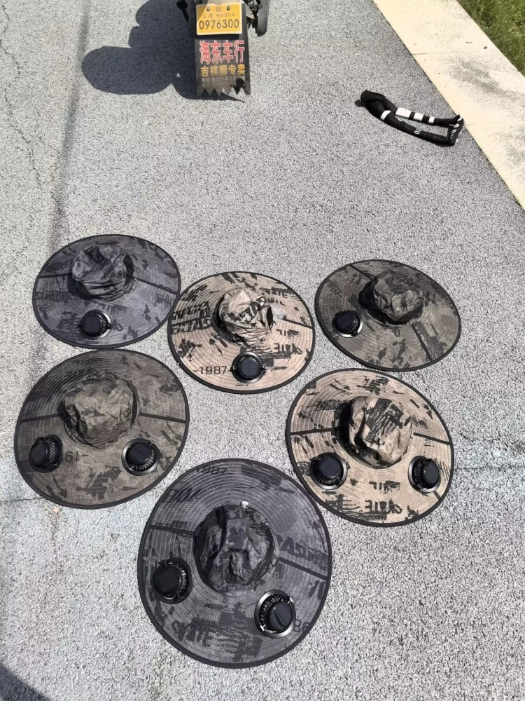 Sombrero protector solar al aire libre de camuflaje con ventiladores con energía solar |   Sombreros de protección UV para unisex, sombrero de sombrilla, sombreros de pescador - imagen 4