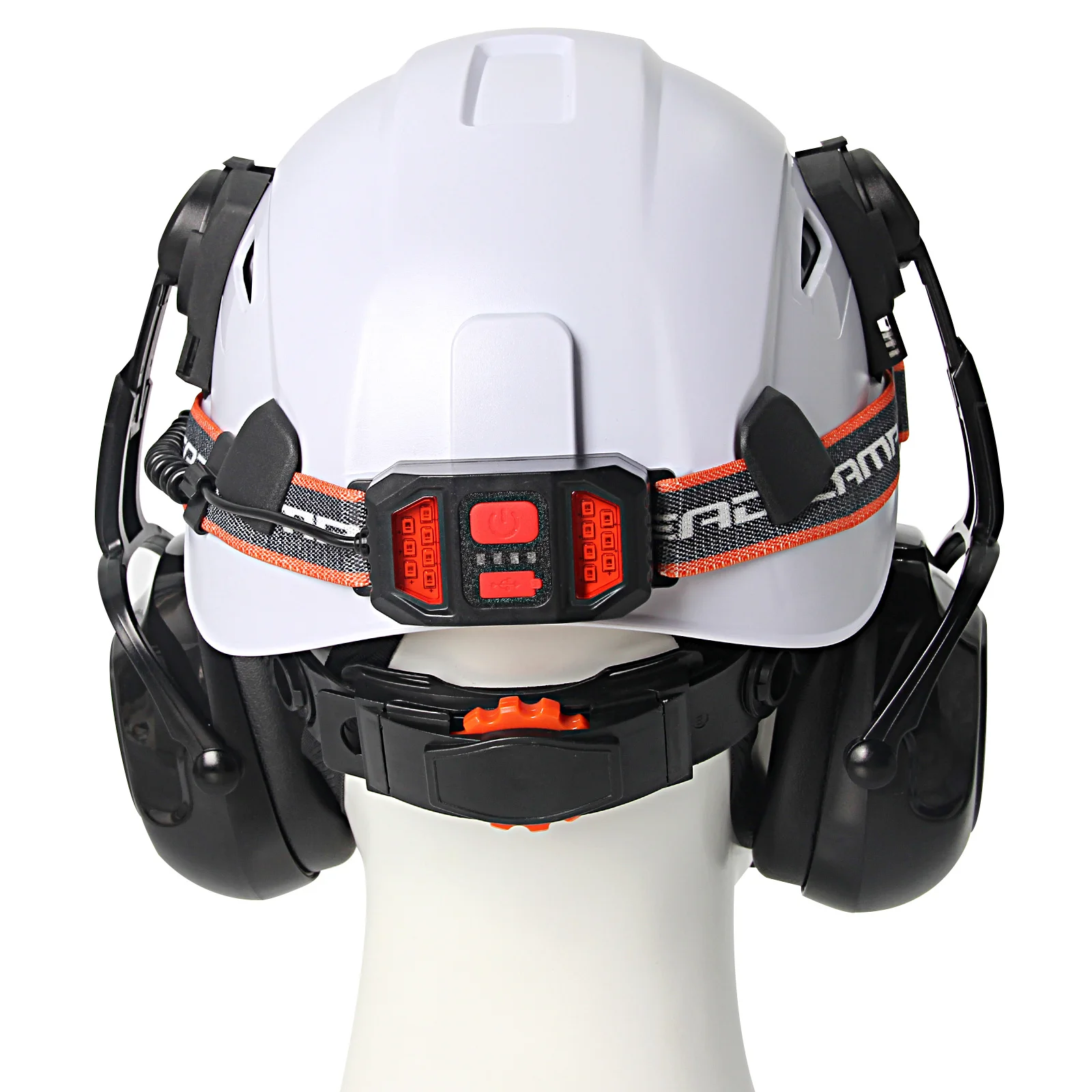Gorro de seguridad para construcción CE con faro Led y orejeras, casco duro transpirable, casco ABS de trabajo, protección para la cabeza de rescate en ciclismo - imagen 3