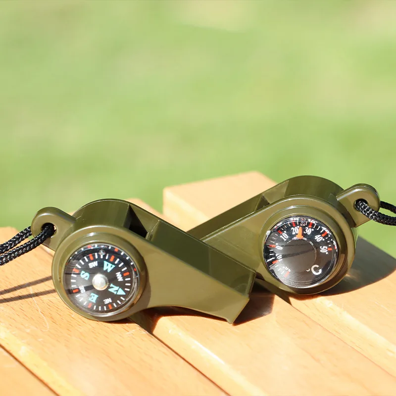 Silbato de supervivencia al aire libre, silbato salvavidas, silbato de emergencia, silbato de alivio de terremotos de alta frecuencia, silbato tres en uno - imagen 3