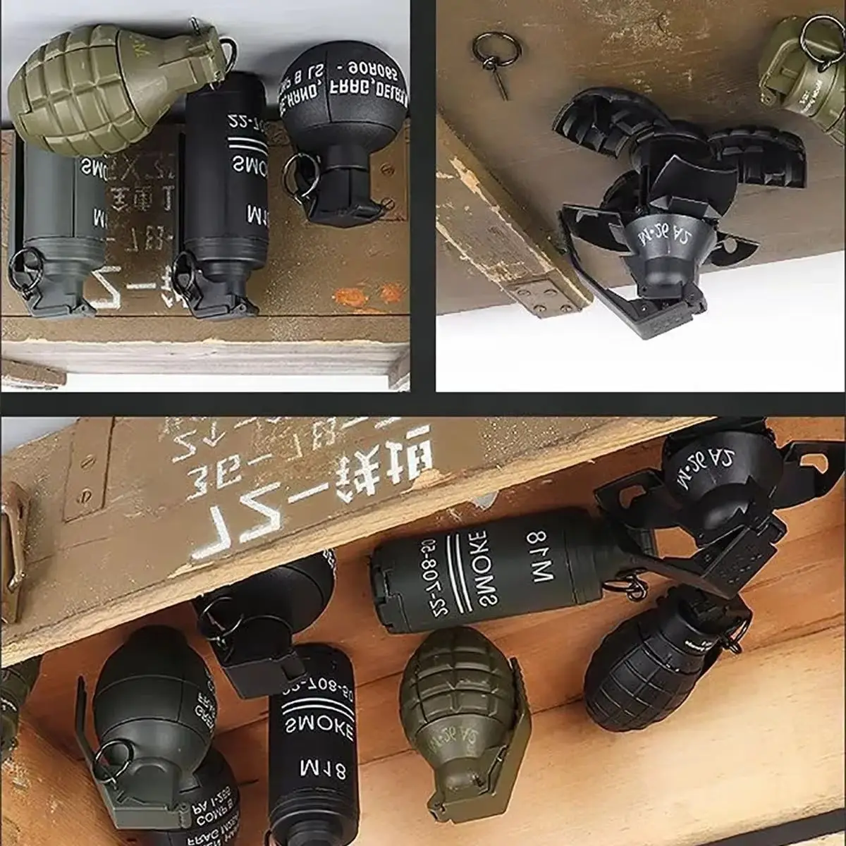 F2PCS Granadas de impacto alimentadas por resorte, plástico táctico M67, modelo de juguetes para Airsoft Paintball CS, juego de rol Prop - imagen 2