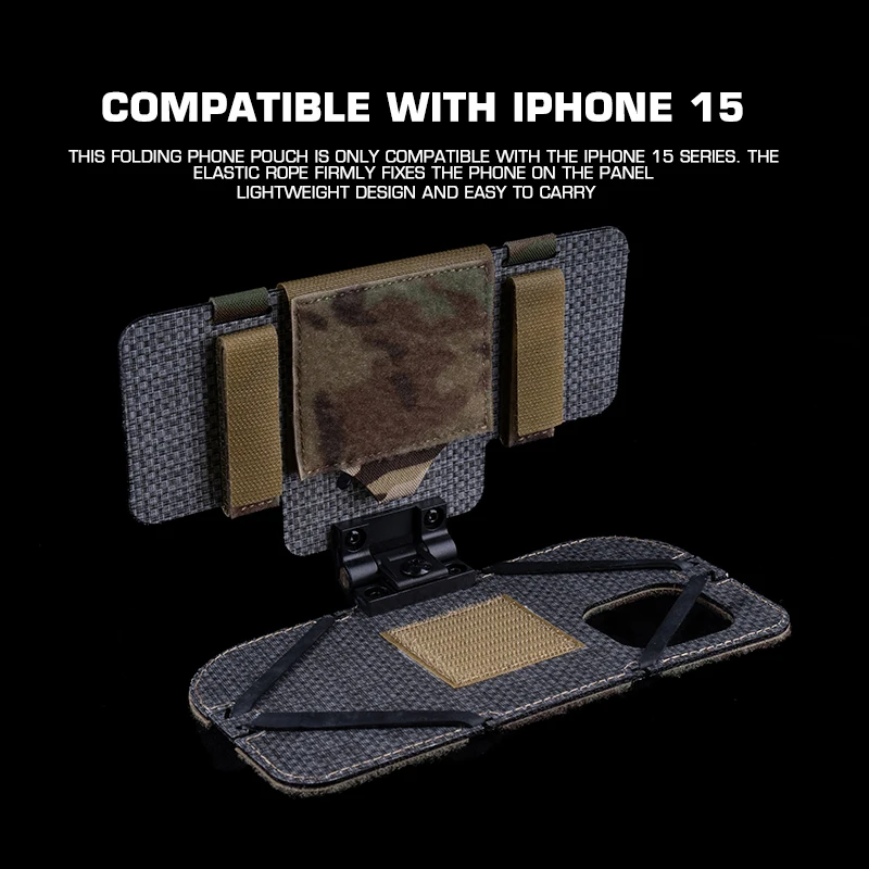Tablero de navegación plegable MOLLE táctico, funda de mapa Airsoft, soporte de Panel administrador, bolsa ligera para teléfono móvil para IPHONE 15 PRO MAX - imagen 4