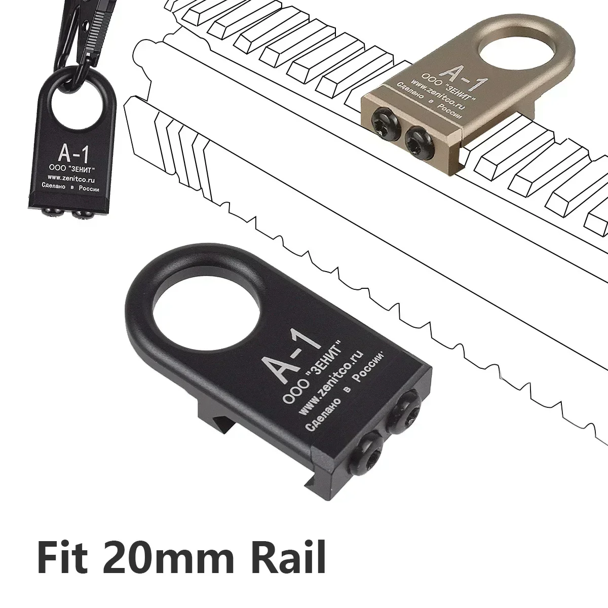 Hebilla táctica de separación rápida RSA GBB, adaptador de Base de montaje de acero QD Sling compatible con riel de 20mm, herramienta de caza, accesorios de Clip de hebilla AR15 - imagen 3