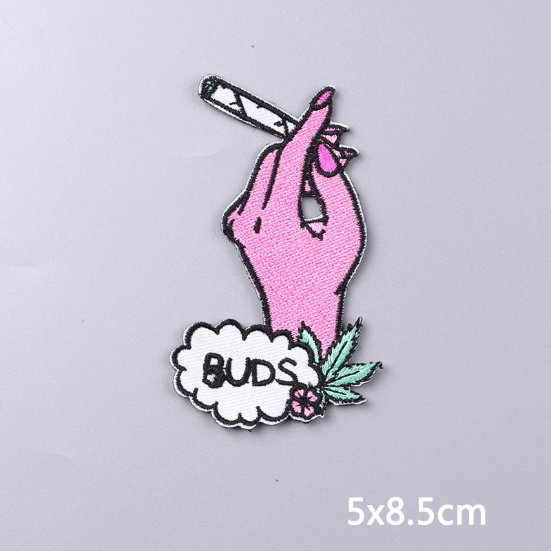 Smokes-parche bordado de calavera para el dedo, parches termoadhesivos para ropa, Parche de esqueleto para insignias de ropa - imagen 5