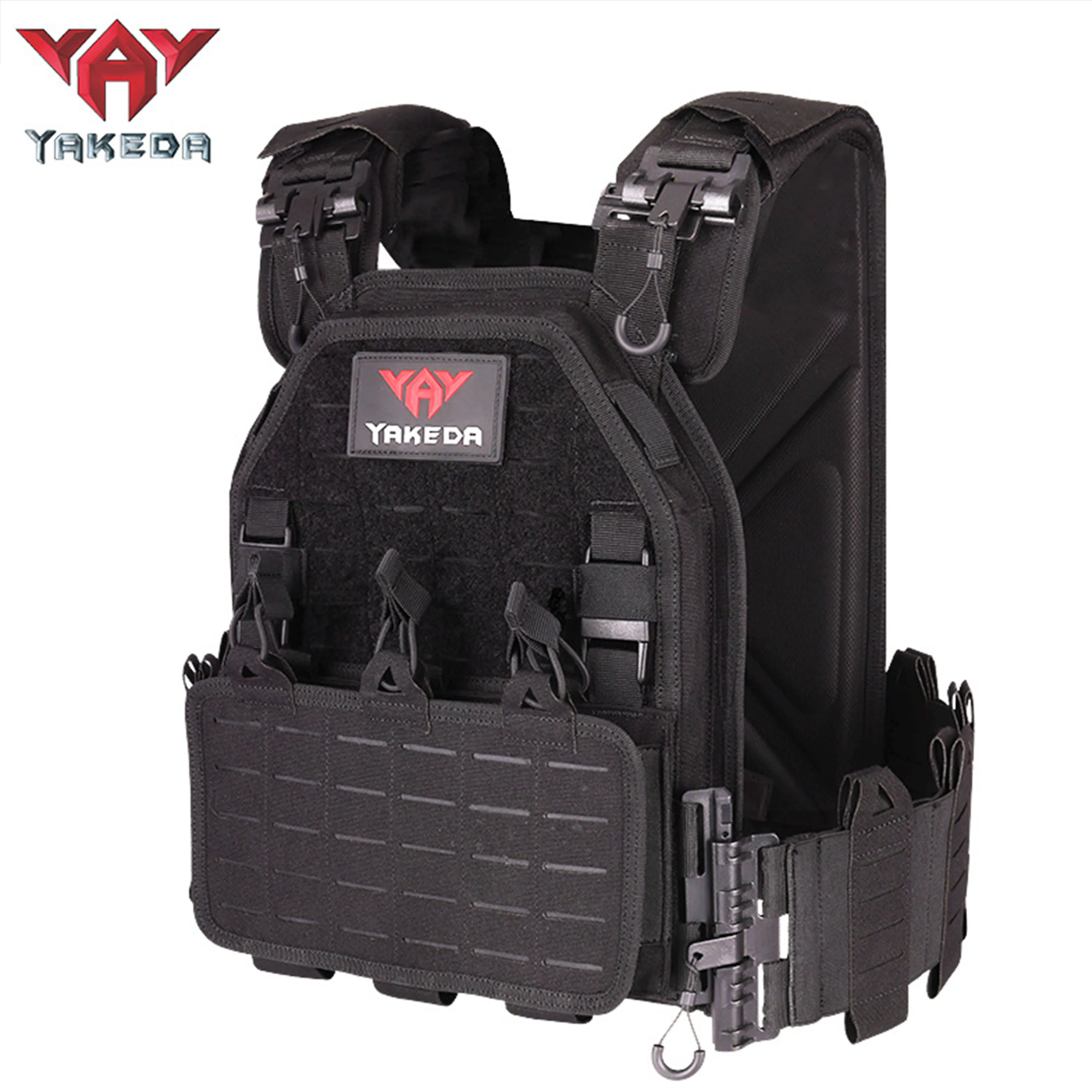 Chaleco táctico YAKEDA, chaleco de transporte de equipo de caza al aire libre con corte láser ligero desmontable rápido - imagen 3