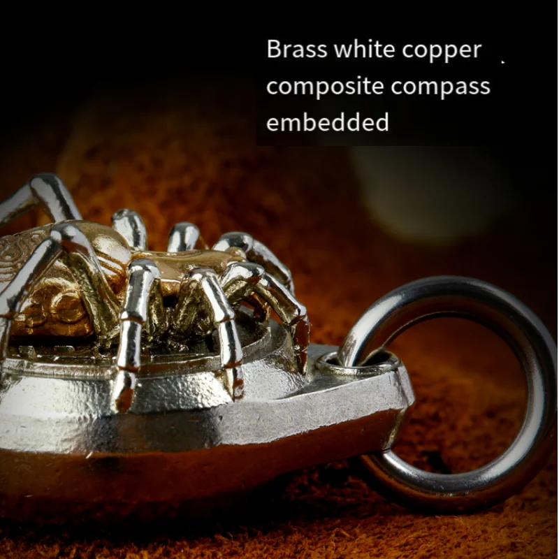 Llavero colgante de Metal con brújula de araña para coche, accesorios de viaje, artículos al aire libre, Regalos divertidos - imagen 3
