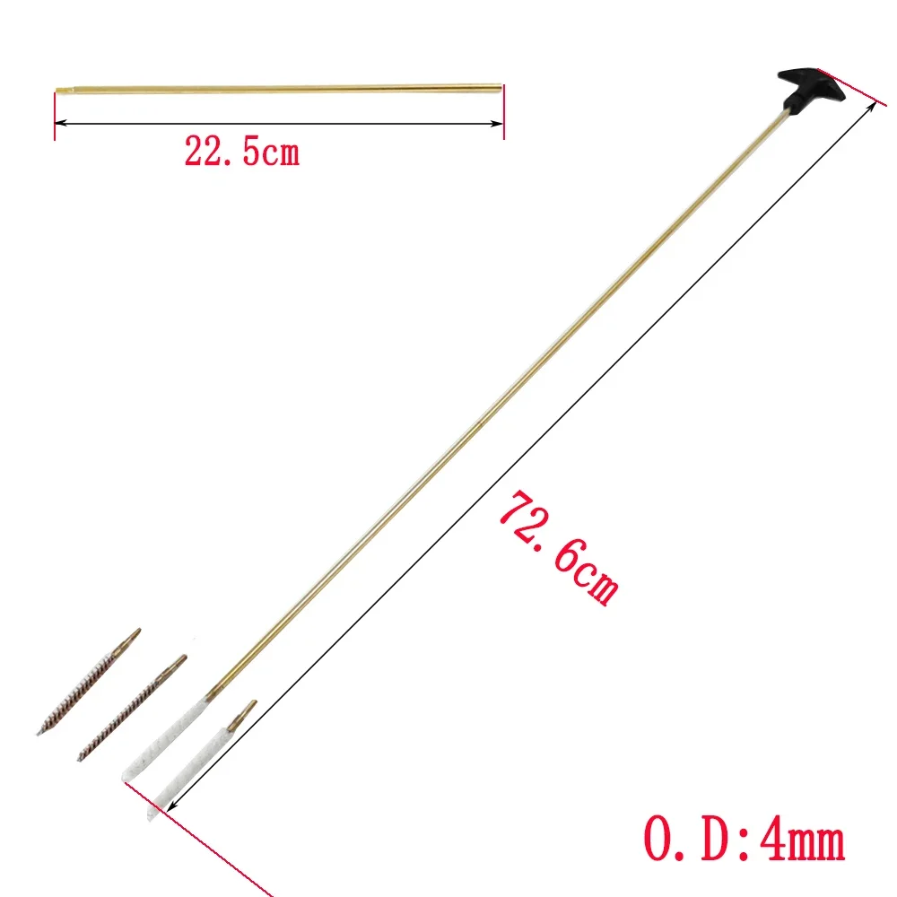 Kit de limpieza de barril táctico, limpiador de tubos, algodón, latón, Bursh, 3 varillas de extensión, juego de herramientas para caza Airsoft 4,5/5,5mm .177 .22 - imagen 2