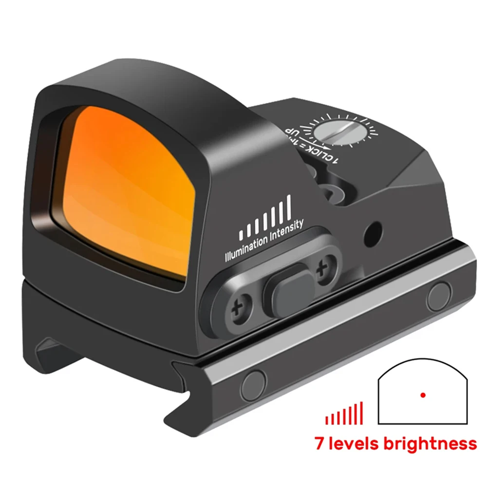 Mira réflex de punto rojo MOA, colimador óptico compacto de alcance de punto rojo con 7 ajustes de brillo para rieles de 20mm, 3