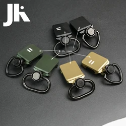 Hebilla de correa QD de Metal táctico, adaptador giratorio para hebilla de correa de riel de 21mm, botón pulsador de montaje de bucle de correa de aleación de aluminio